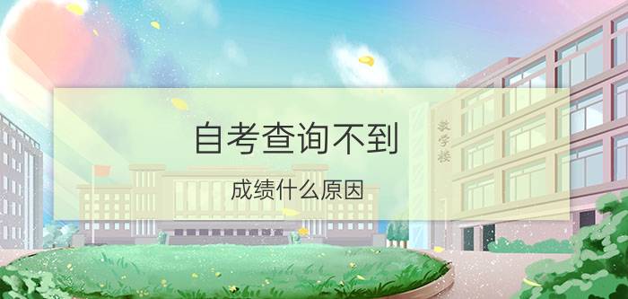 自考查询不到成绩什么原因