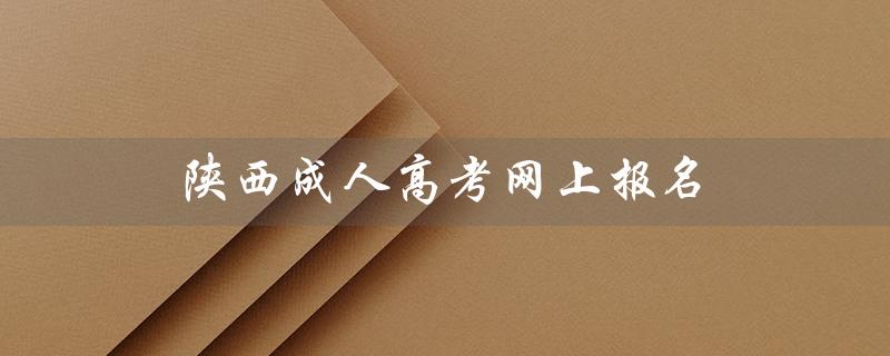陕西成人高考网上报名（陕西成人高考官网是什么）