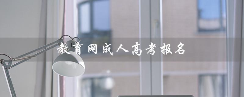 教育网成人高考报名（河北教育网成人高考报名怎么进行）