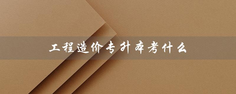 工程造价专升本考什么（河南工程造价专升本考什么）