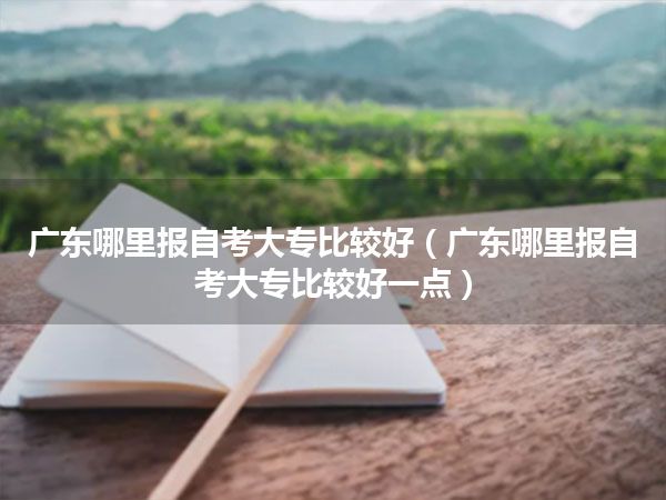 广东哪里报自考大专比较好（广东哪里报自考大专比较好一点）