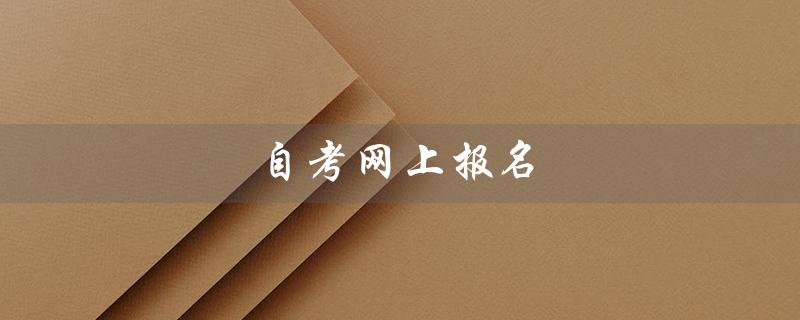 自考网上报名（自考网上报名官方网是什么）