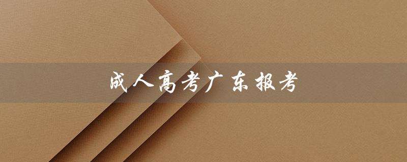 成人高考广东报考（成人高考报考流程是什么）