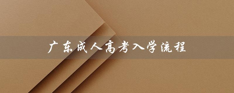 广东成人高考入学流程（成人高考后续入学流程是什么）