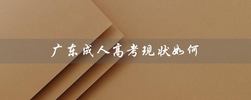 广东成人高考现状如何（广东成人高考报名官网是什么）