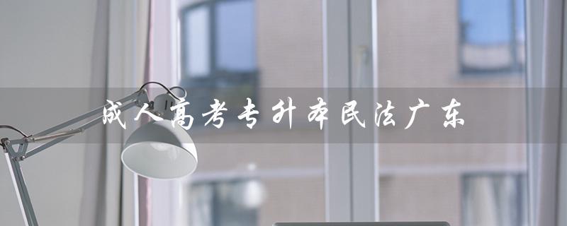 成人高考专升本民法广东（成人高考专升本民法真题是什么）