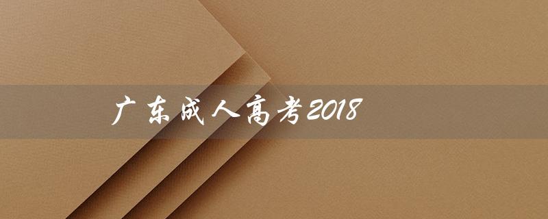 广东成人高考2018（广东成考是什么）