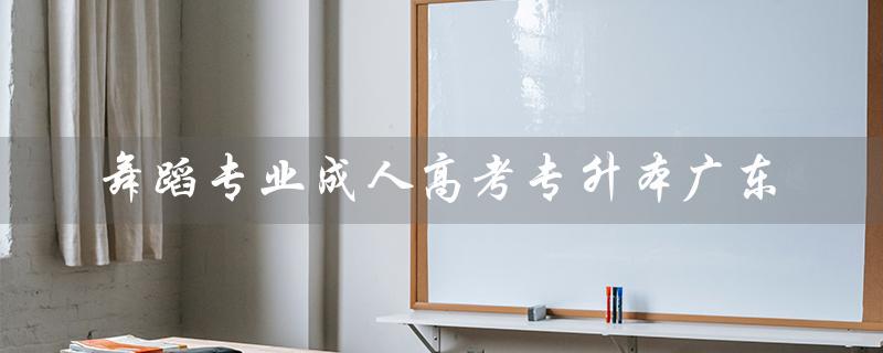 舞蹈专业成人高考专升本广东（广东成人高考专升本考试科目是什么）