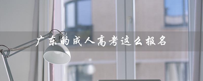 广东的成人高考这么报名（广东成人高考如何报名）
