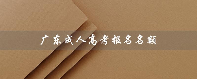 广东成人高考报名名额（广东成人高考报名官网是什么）