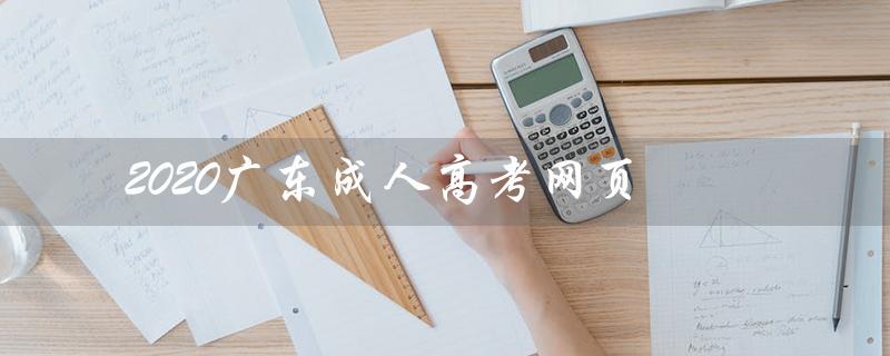 2020广东成人高考网页（广东2020成考成绩查询入口）
