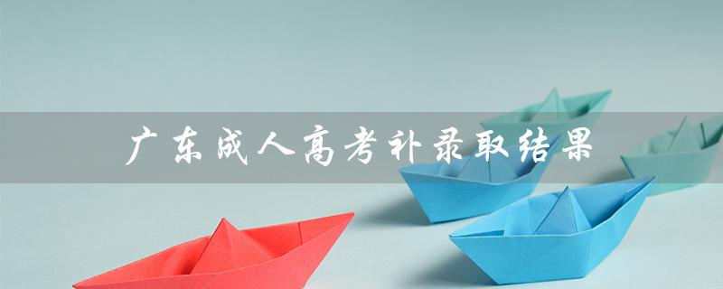 广东成人高考补录取结果（广东成考报名官网是什么）