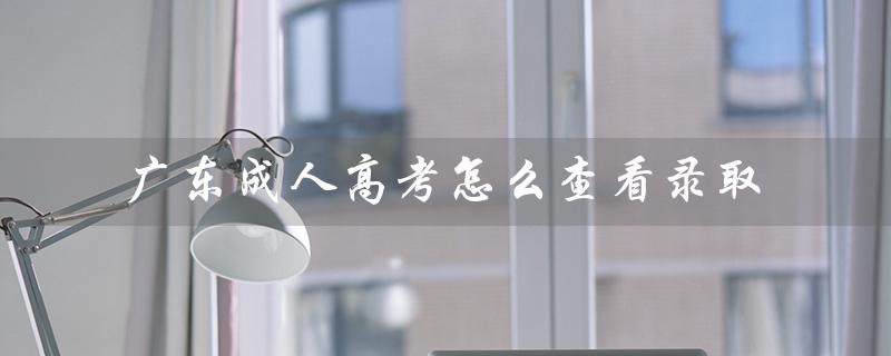 广东成人高考怎么查看录取（广东成人高考报名官网是什么）