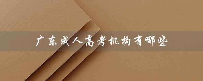 广东成人高考机构有哪些（广东成考有哪些大学）
